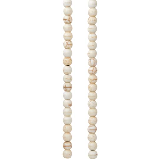 White Howlite Round Beads, 4mm by Bead Landing&#x2122;
